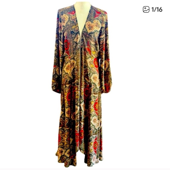 Express Other - Express ladies, long sleeve maxi, sheer cover-up size large, NWT Paisley